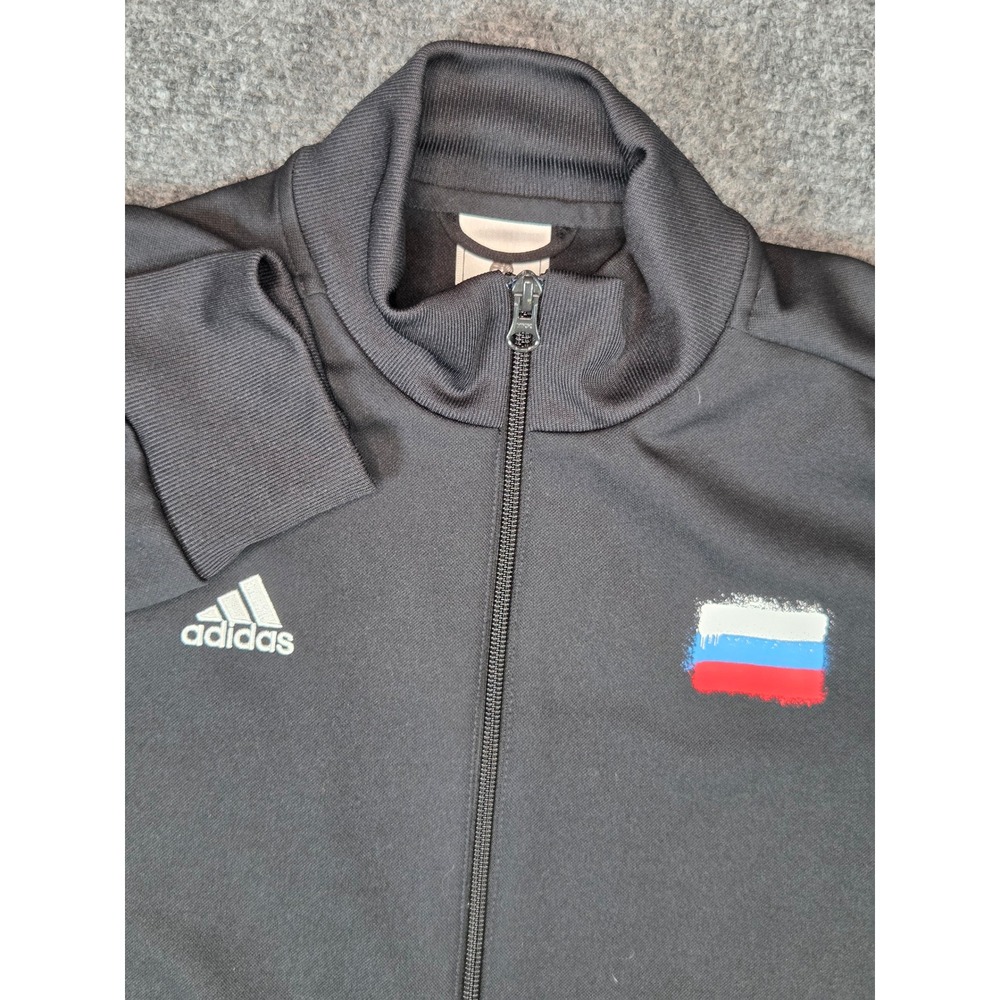 Adidas FIFA World Cup 2014 Russia Track Jacket Mens L Black Full Zip Graphic
